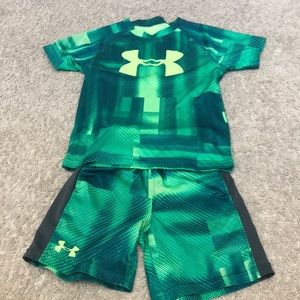 Under armor boys size 4 shirts and short.